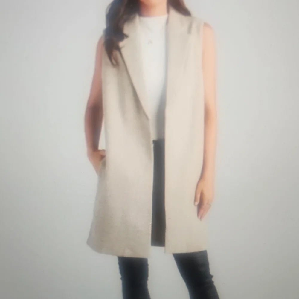 JOIE GRAY LONG OPEN FRONT DUSTER CARDIGAN VEST SLEEVELESS SIZE XS